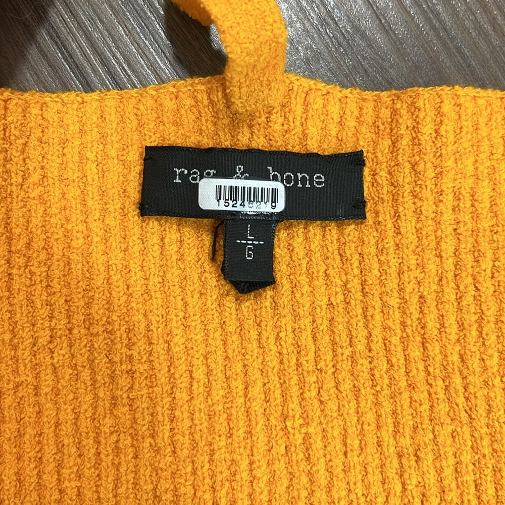 rag & bone Soleil‎ Rib Bra Top Orange Knit Ribbed V-Neck Racerback size large - Picture 11 of 13